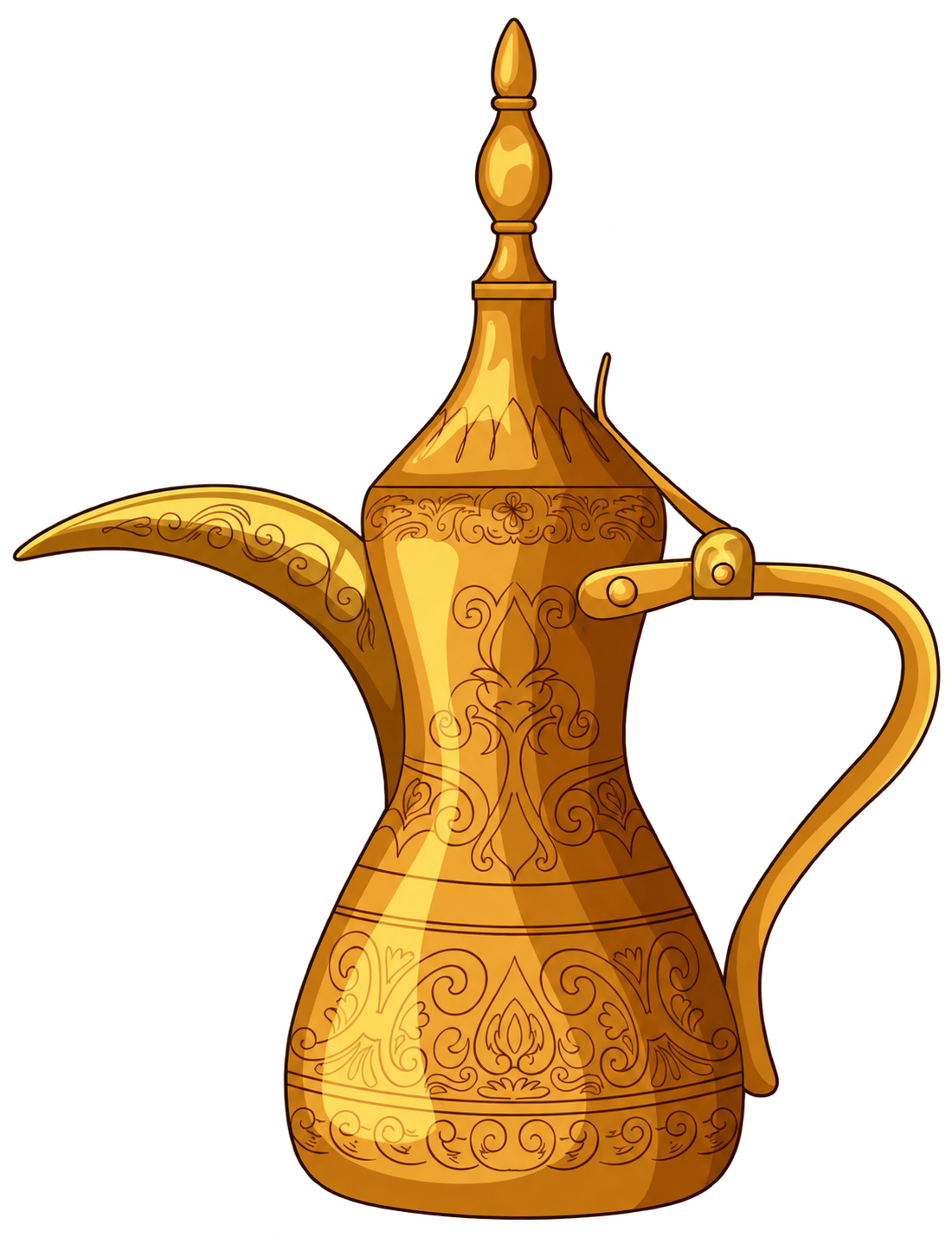 دلة قهوة عربية نحاسية مزخرفة